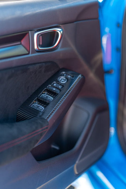 OLM LE Carbon Fiber Window Switch Panel Covers (Set of 4) - 2022+ FL Honda Civic / FL5 Type R - JDMuscleOLMC.19013.1