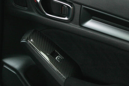 OLM LE Carbon Fiber Window Switch Panel Covers (Set of 4) - 2022+ FL Honda Civic / FL5 Type R - JDMuscleOLMC.19013.1