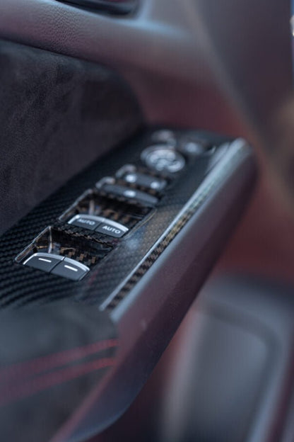 OLM LE Carbon Fiber Window Switch Panel Covers (Set of 4) - 2022+ FL Honda Civic / FL5 Type R - JDMuscleOLMC.19013.1