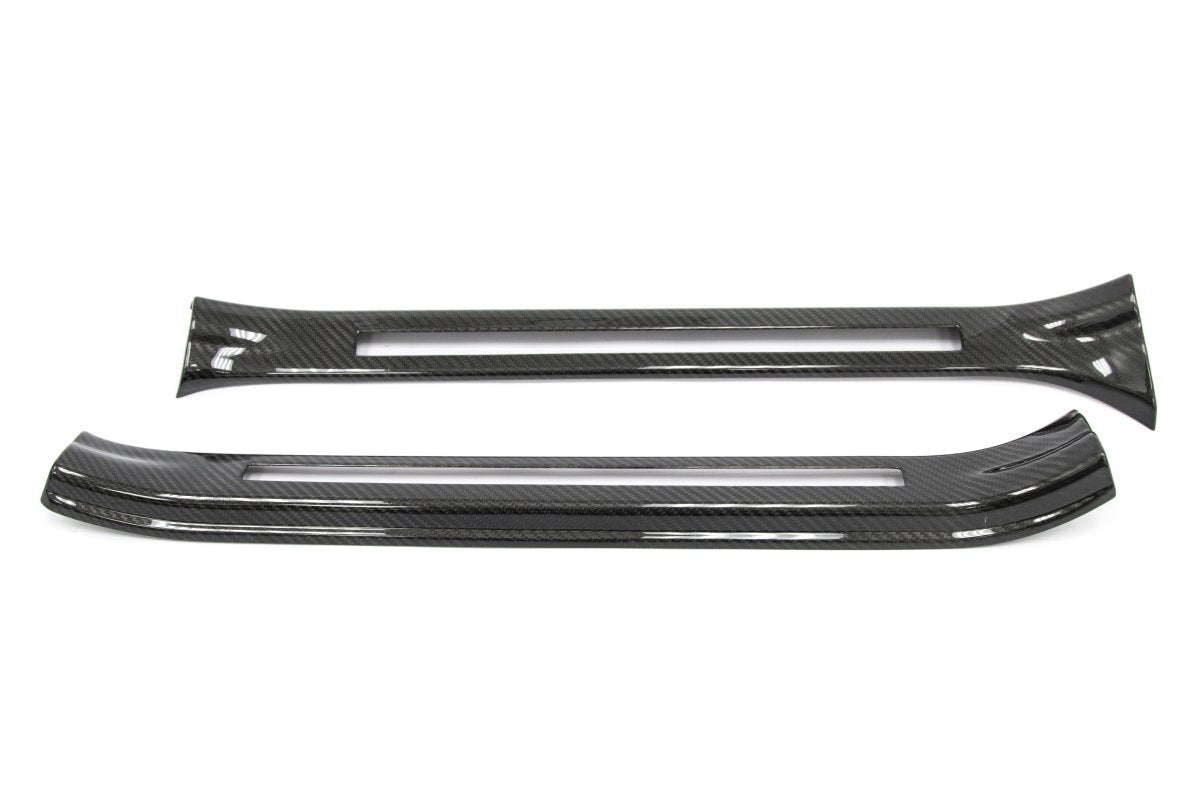 OLM LE Pre - preg Carbon Fiber Door Sill Covers - 2015 - 2021 Subaru STI - JDMuscleOLMAX15STISS