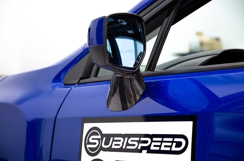 OLM LE Pre - preg Carbon Fiber Lower Mirror Mount Cover - 2015 - 2021 Subaru WRX / STI / 2015 - 2017 Crosstrek - JDMuscleOLMA.70093.1