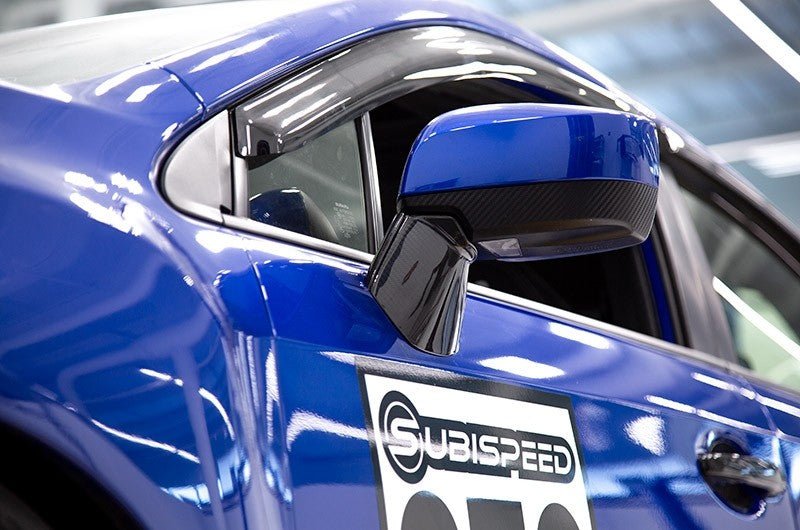 OLM LE Pre - preg Carbon Fiber Lower Mirror Mount Cover - 2015 - 2021 Subaru WRX / STI / 2015 - 2017 Crosstrek - JDMuscleOLMA.70093.1