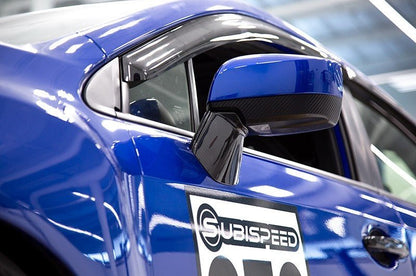 OLM LE Pre - preg Carbon Fiber Lower Mirror Mount Cover - 2015 - 2021 Subaru WRX / STI / 2015 - 2017 Crosstrek - JDMuscleOLMA.70093.1