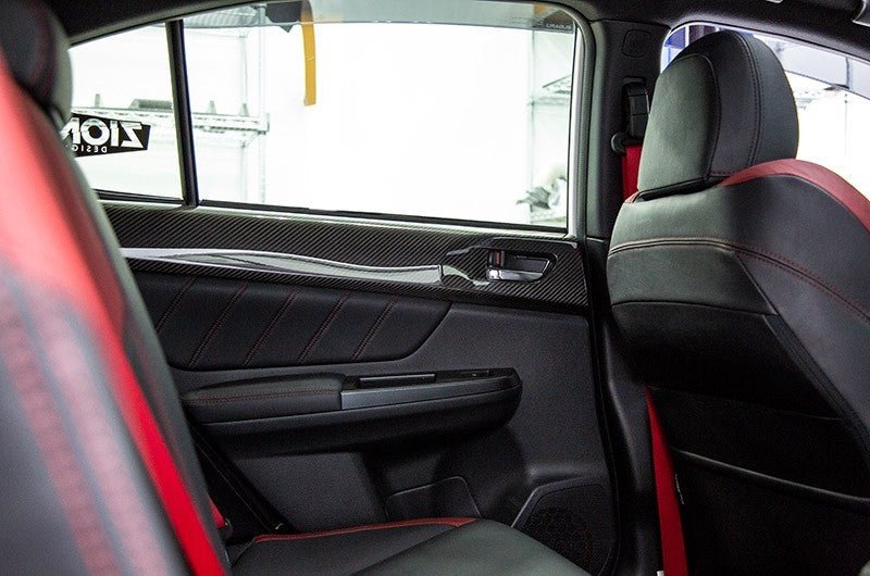 OLM LE Pre - preg Carbon Fiber Rear Door Trim Upper Panels - 2015 - 2021 Subaru WRX / STI - JDMuscleOLMA.70110.1