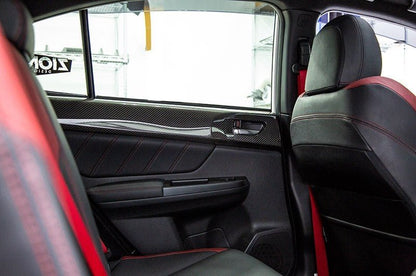 OLM LE Pre - preg Carbon Fiber Rear Door Trim Upper Panels - 2015 - 2021 Subaru WRX / STI - JDMuscleOLMA.70110.1