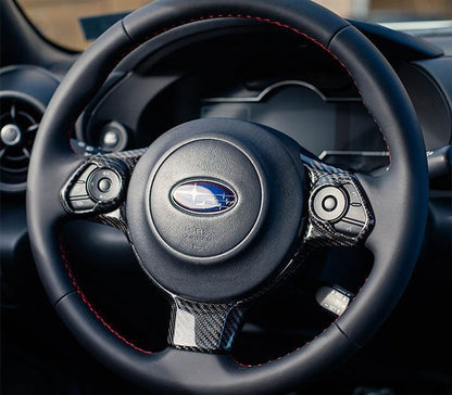 OLM LE Pre - preg Carbon Fiber Steering Wheel Covers - 2017 - 2024 Subaru BRZ / Toyota GR86 - JDMuscleOLMA.70094.1