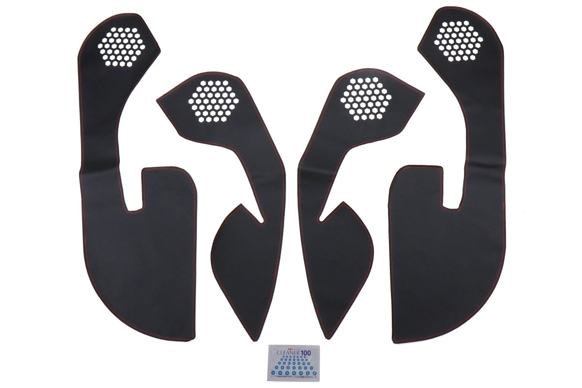 OLM Leather Look Kick Guard Protection Set with Red Stitching (Non HK Equipped) - 2015 - 2021 Subaru WRX / STI - JDMuscleOLMA.70020.2