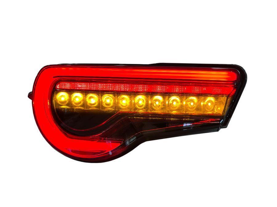 OLM OE Plus Linear Style Sequential Tail Light Overlays (Dark, Light, Red, or Yellow) - 2017 - 2021 Toyota 86 / Subaru BRZ - JDMuscleTaillightsSF-1786TL-DSDark Smoke