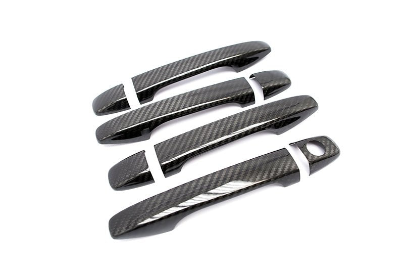 OLM Pre - preg Carbon Fiber Door Handle Covers - 2015 - 2021 Subaru WRX / STI / 2014 - 2018 Forester / 2013 - 2017 Crosstrek - JDMuscleOLMDHC-WRX14-1-DCF