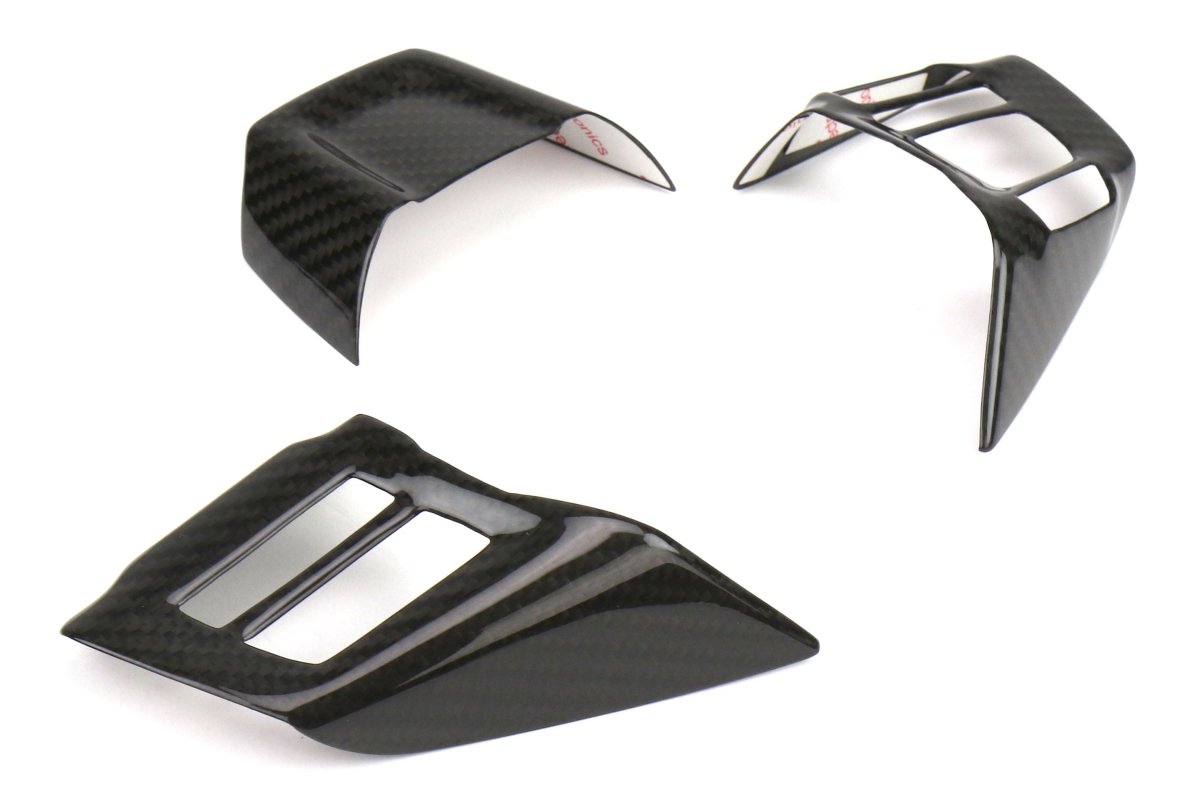 OLM Pre - preg Carbon Fiber Steering Wheel Covers (MT) - 2016 - 2018 WRX / STI - JDMuscleOLMSTR-WRX16-B-DCF