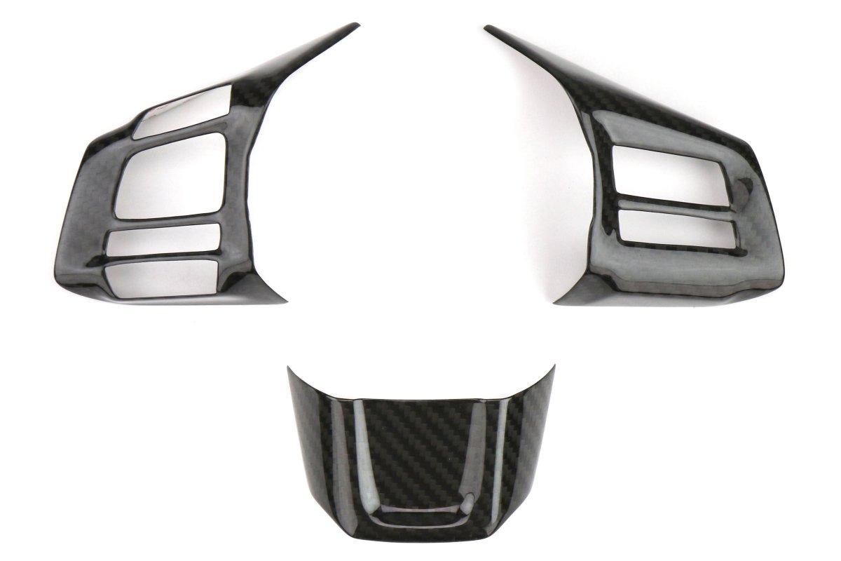 OLM Pre - preg Carbon Fiber Steering Wheel Covers (MT) - 2016 - 2018 WRX / STI - JDMuscleOLMSTR-WRX16-B-DCF
