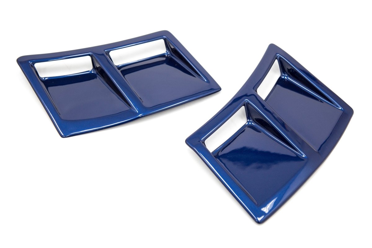 OLM S207 Style Paint Matched Rear Bumper Vent Inserts - Galaxy Blue Pearl - 2015 - 2021 Subaru WRX / STI - JDMuscleOLMOLMS207RVNT-E8H