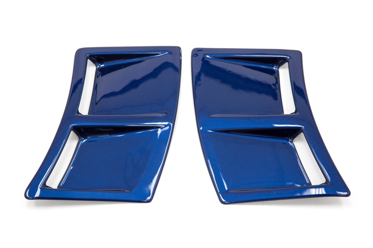 OLM S207 Style Paint Matched Rear Bumper Vent Inserts - Galaxy Blue Pearl - 2015 - 2021 Subaru WRX / STI - JDMuscleOLMOLMS207RVNT-E8H