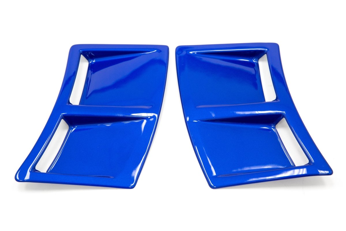 OLM S207 Style Paint Matched Rear Bumper Vent Inserts - WR Blue Pearl - 2015 - 2021 Subaru WRX / STI - JDMuscleOLMOLMS207RVNT-K7X