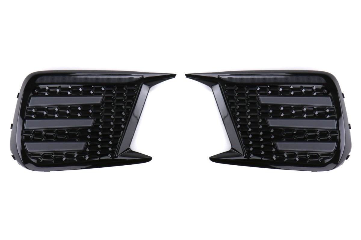 OLM Smoked Tri Bar Fog Light Bezel (No Fog Hole) - 2018 - 2021 Subaru WRX / STI - JDMuscleOLMA.70106.2
