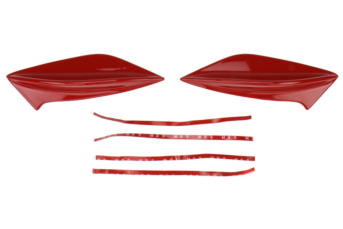 OLM STI Spoiler Side Fins - Lightning Red / Firestorm Red - 2015 - 2021 Subaru WRX / STI - JDMuscleOLMOLM15STIFIN-C7P
