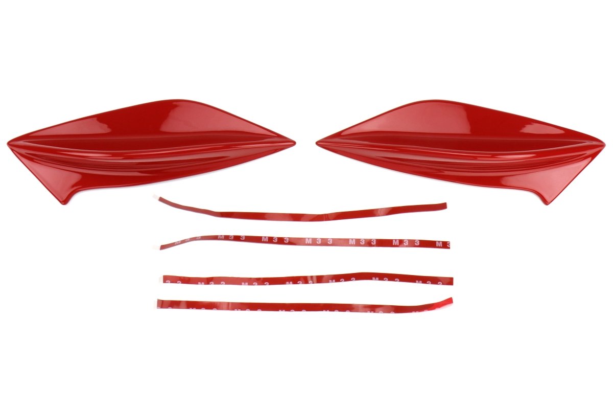 OLM STI Spoiler Side Fins - Pure Red / Ablaze - 2015 - 2021 Subaru WRX / STI - JDMuscleOLMOLM15STIFIN-M7Y