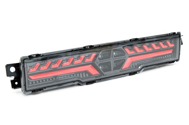 OLM V2 F1 Rear Fog Light (Clear Lens, Black Base, Red Bar) - 2022 BRZ / GR86 - JDMuscleOLME.49002.1-CBR