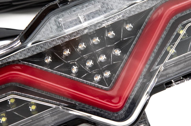 OLM VL Style Sequential 4th Brake Light / Reverse Light (Clear Lens, Carbon Look Base, Red Bar) - 2013 - 2020 FT86 - JDMuscleOLMA.70182.2