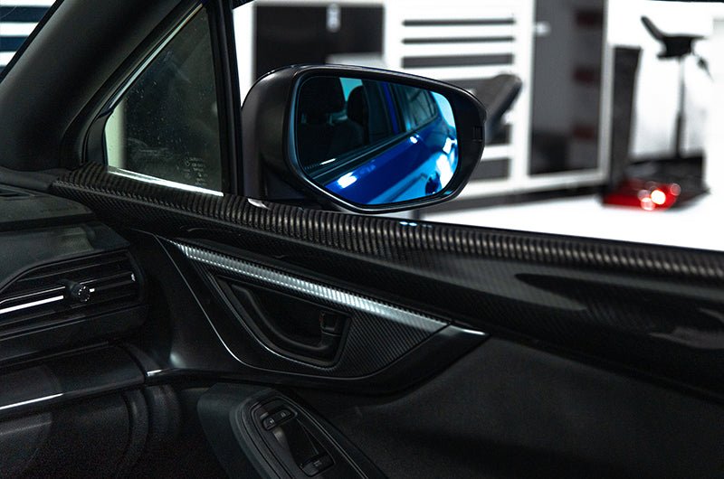 OLM Wide Angle Convex Mirrors w/ Turn Signals / Defrosters (Blue) - Subaru WRX 2022+ - JDMuscleOLMB.47017.2