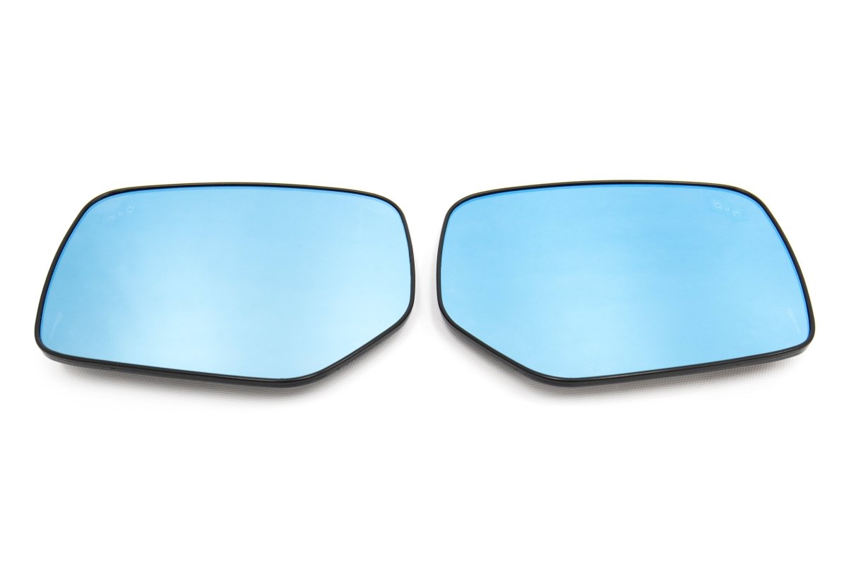 OLM Wide Angle Convex Mirrors with Turn Signals / Blind Spot Detection LED / Defrosters (Blue) - 15+ - JDMuscleOLMMRL-14-LPBH-BSM