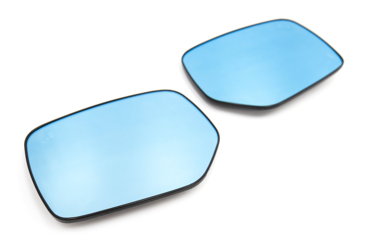 OLM Wide Angle Convex Mirrors with Turn Signals / Blind Spot Detection LED / Defrosters (Blue) - 15+ - JDMuscleOLMMRL-14-LPBH-BSM