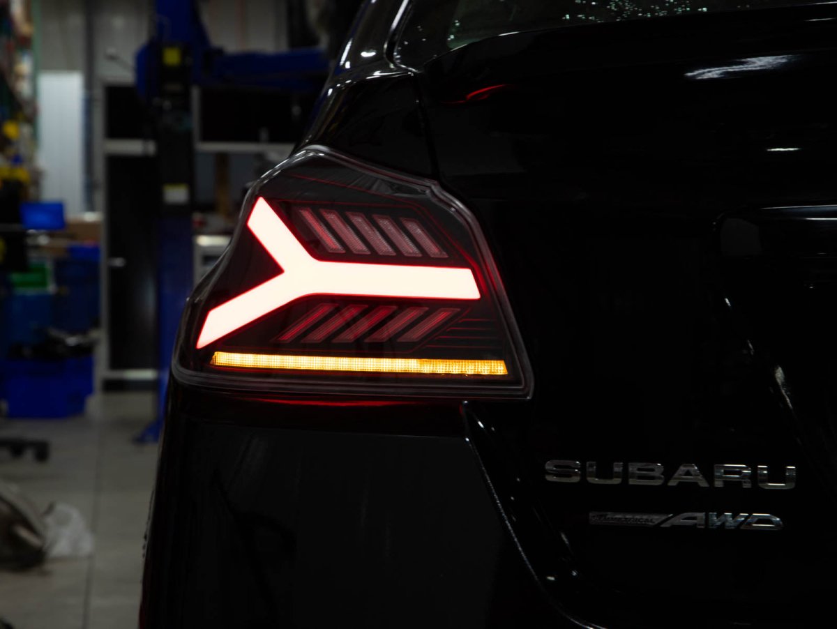 OLM Y - Spec LED Taillights (Clear Lens White Optic) - 2015 - 2021 WRX / STI - JDMuscleOLME.47004.1-CW