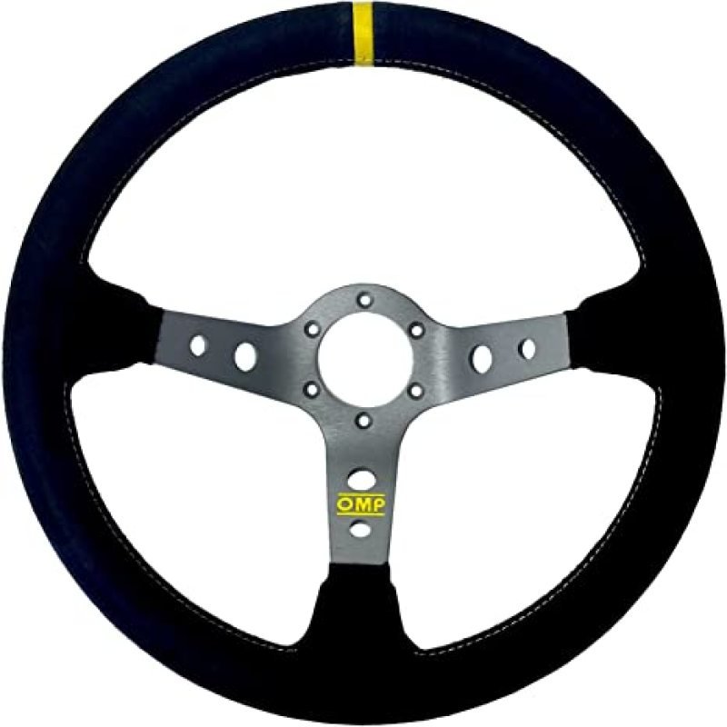 OMP Corsica Steering Wheel/3 Black Dish Spokes/ - Small Suede | Black - JDMuscleSPKompOD0-1954-071