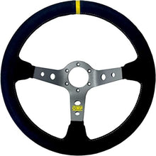OMP Corsica Steering Wheel/3 Black Dish Spokes/ - Small Suede | Black - JDMuscleSPKompOD0-1954-071
