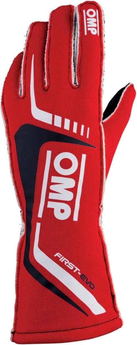 OMP First Evo Gloves Red - Size L | Fia 8856 - 2018 - JDMuscleSPKompIB0-0767-A01-061-L