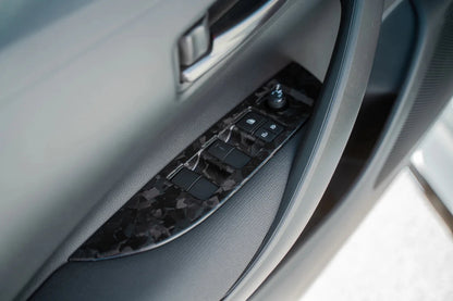 OM'S Racing [23 - 26 GR Corolla, 19 - 26 Corolla Hatchback] Forged Carbon Door Switch Panel Set - LHD | TMS - 74231 - TEA15 - JDMuscleTrim KitstmsTMS-74231-TEA15