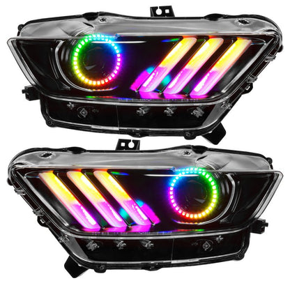 Oracle 15 - 17 Ford Mustang Dynamic RGB+A Pre - Assembled Headlights - Black Edition - SEE WARRANTY - JDMuscleShop the look 2orl8199-332