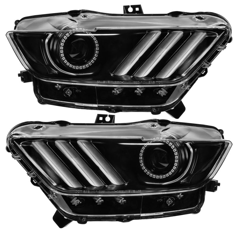 Oracle 15 - 17 Ford Mustang Dynamic RGB+A Pre - Assembled Headlights - Black Edition - SEE WARRANTY - JDMuscleShop the look 2orl8199-332