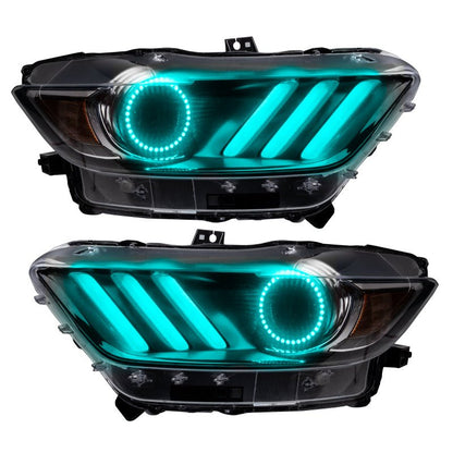Oracle 15 - 17 Ford Mustang V6/GT/Shelby DRL w/ Halo Kit - ColorSHIFT w/ BC1 Controller SEE WARRANTY - JDMuscleShop the look 2orl2267-335