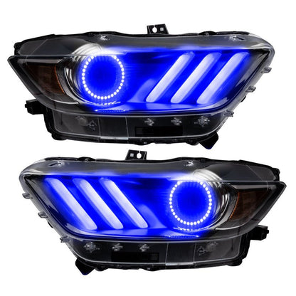 Oracle 15 - 17 Ford Mustang V6/GT/Shelby DRL w/ Halo Kit - ColorSHIFT w/ BC1 Controller SEE WARRANTY - JDMuscleShop the look 2orl2267-335