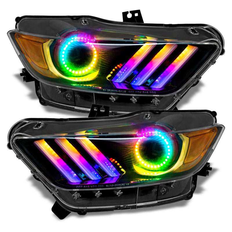 Oracle 15 - 17 Ford Mustang V6/GT/Shelby Dynamic DRL w/ Halo Kit - ColorSHIFT - Dynamic SEE WARRANTY - JDMuscleShop the look 2orl1335-332