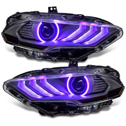 Oracle Lighting 18 - 23 Ford Mustang Dynamic ColorSHIFT LED Headlights - Black Series SEE WARRANTY - JDMuscleShop the look 2orl8204-332