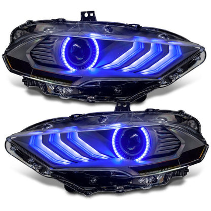 Oracle Lighting 18 - 23 Ford Mustang Dynamic ColorSHIFT LED Headlights - Black Series SEE WARRANTY - JDMuscleShop the look 2orl8204-332