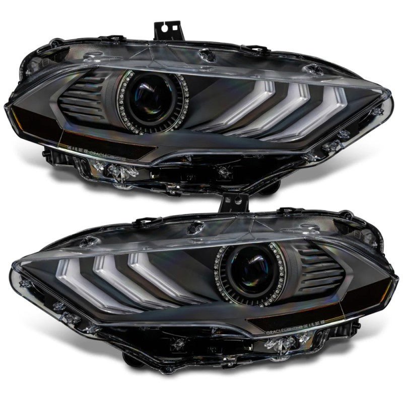 Oracle Lighting 18 - 23 Ford Mustang Dynamic ColorSHIFT LED Headlights - Black Series SEE WARRANTY - JDMuscleShop the look 2orl8204-332
