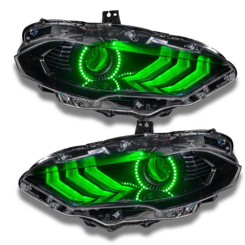 Oracle Lighting 2018 - 2023 Ford Mustang Dynamic ColorSHIFT LED Headlight Kit with Halo and Sequential Turn Signals | orl1446 - 332 - JDMuscleSPK467073