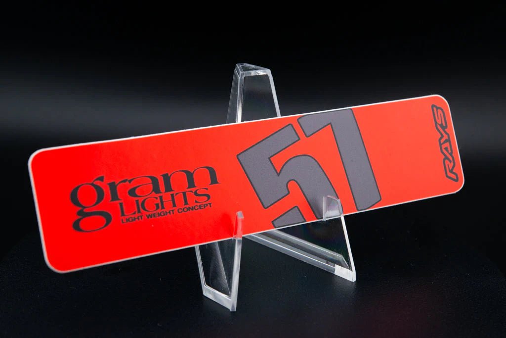 Overnight.Crew Rays Gram Lights 57DR/57CR Spoke Stickers (4 PCS) - JDMuscleStickers and Vinyls4-GL-RGBRed/Grey/Black
