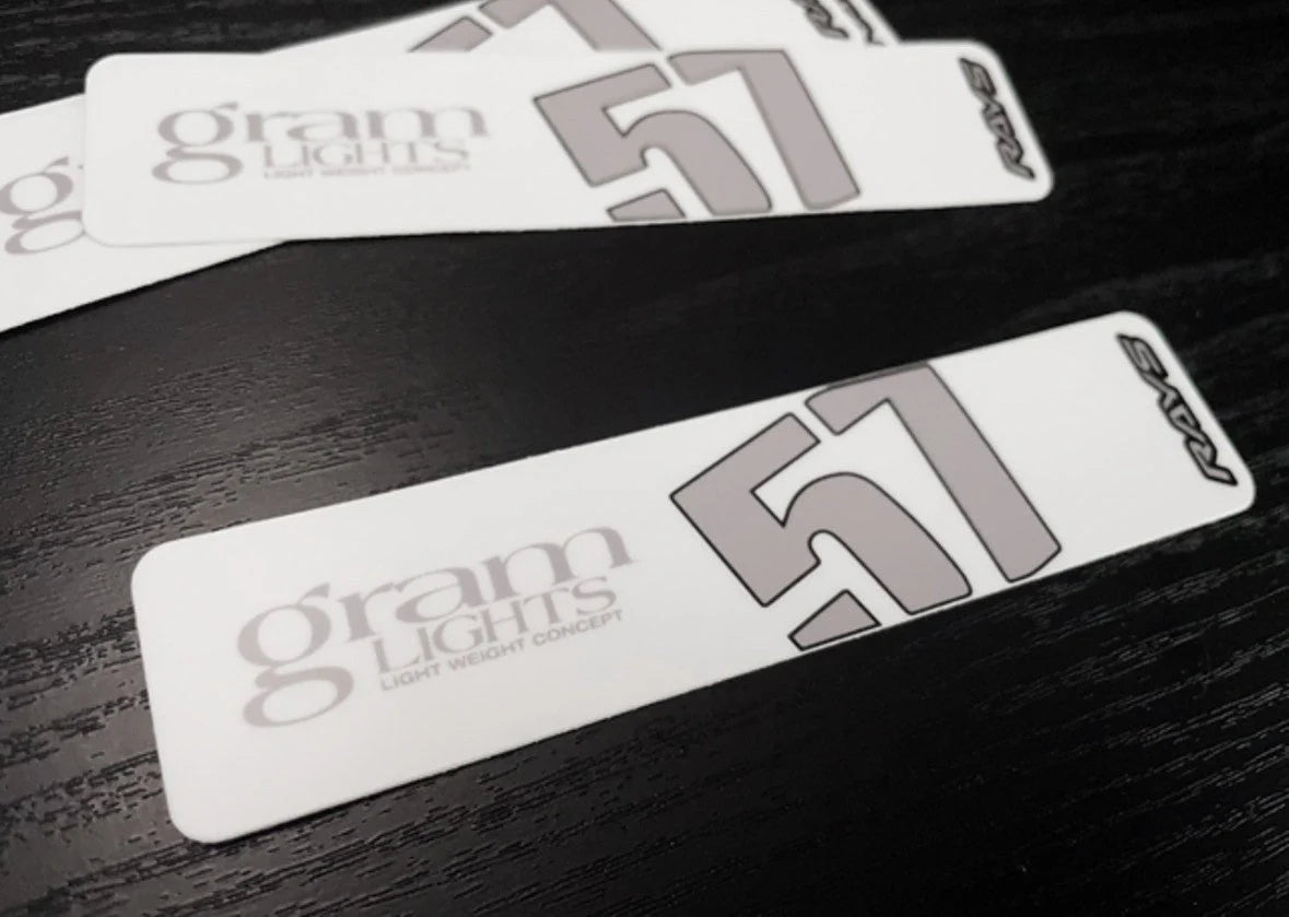 Overnight.Crew Rays Gram Lights 57DR/57CR Spoke Stickers (4 PCS) - JDMuscleStickers and Vinyls4-GL-WSLVWhite/Silver