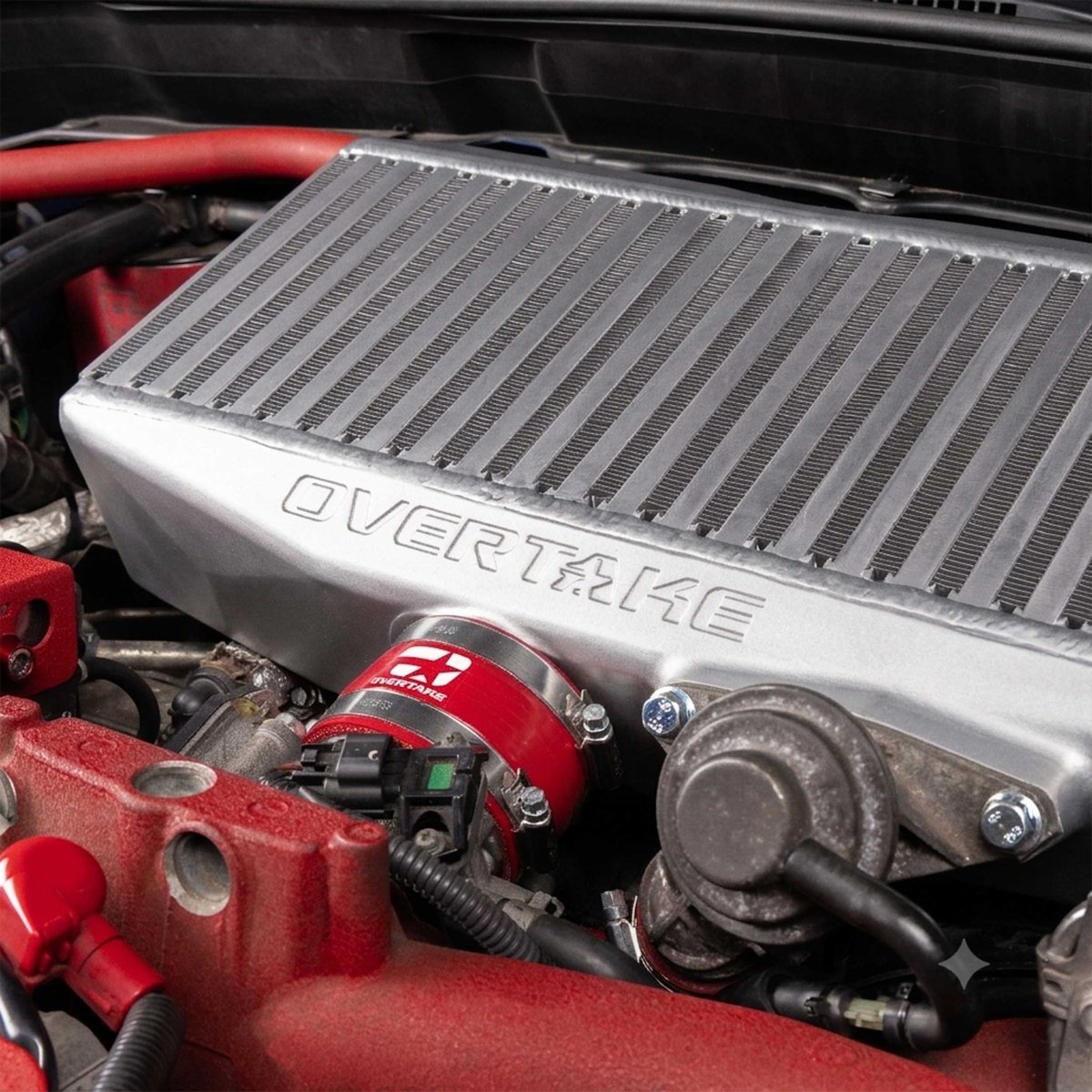 OVERTAKE [02-07 WRX, 04-21 STI, 04-08 FXT] Top Mount Intercooler - JDMuscleIntercoolersA10382SLVSilver