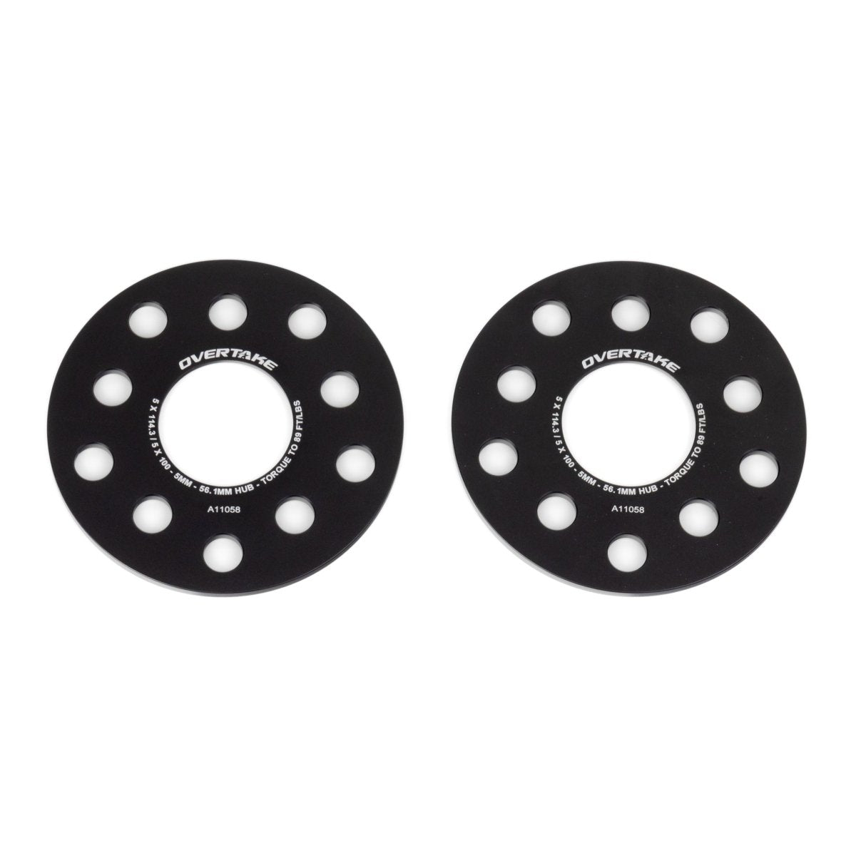 OVERTAKE [02-26 WRX, 04-21 STI] Wheel Spacers - Pair - 5mm 5x114.3 / 5x100 - JDMuscleWheel Spacers and AdaptersA11060