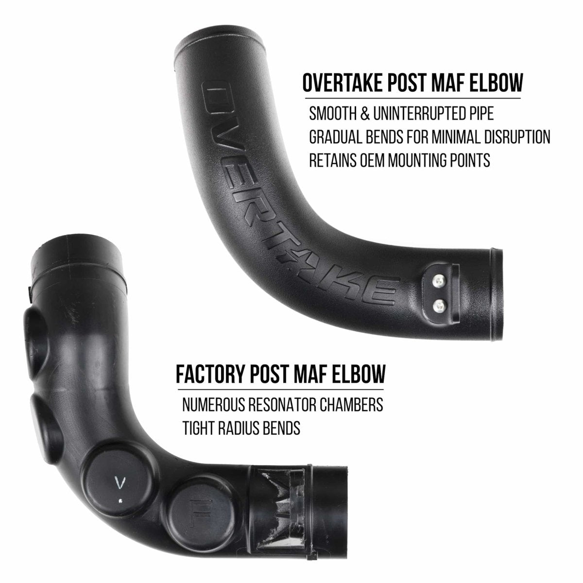 OVERTAKE [15-21 WRX, 14-18 Forester XT] Post MAF Hose Elbow - JDMuscleAir Intake and MAF HosesA10800BLK