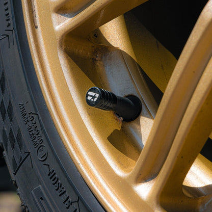 OVERTAKE Aluminum Valve Stem Caps - Universal Black - JDMuscleAccessoriesA10358BLK