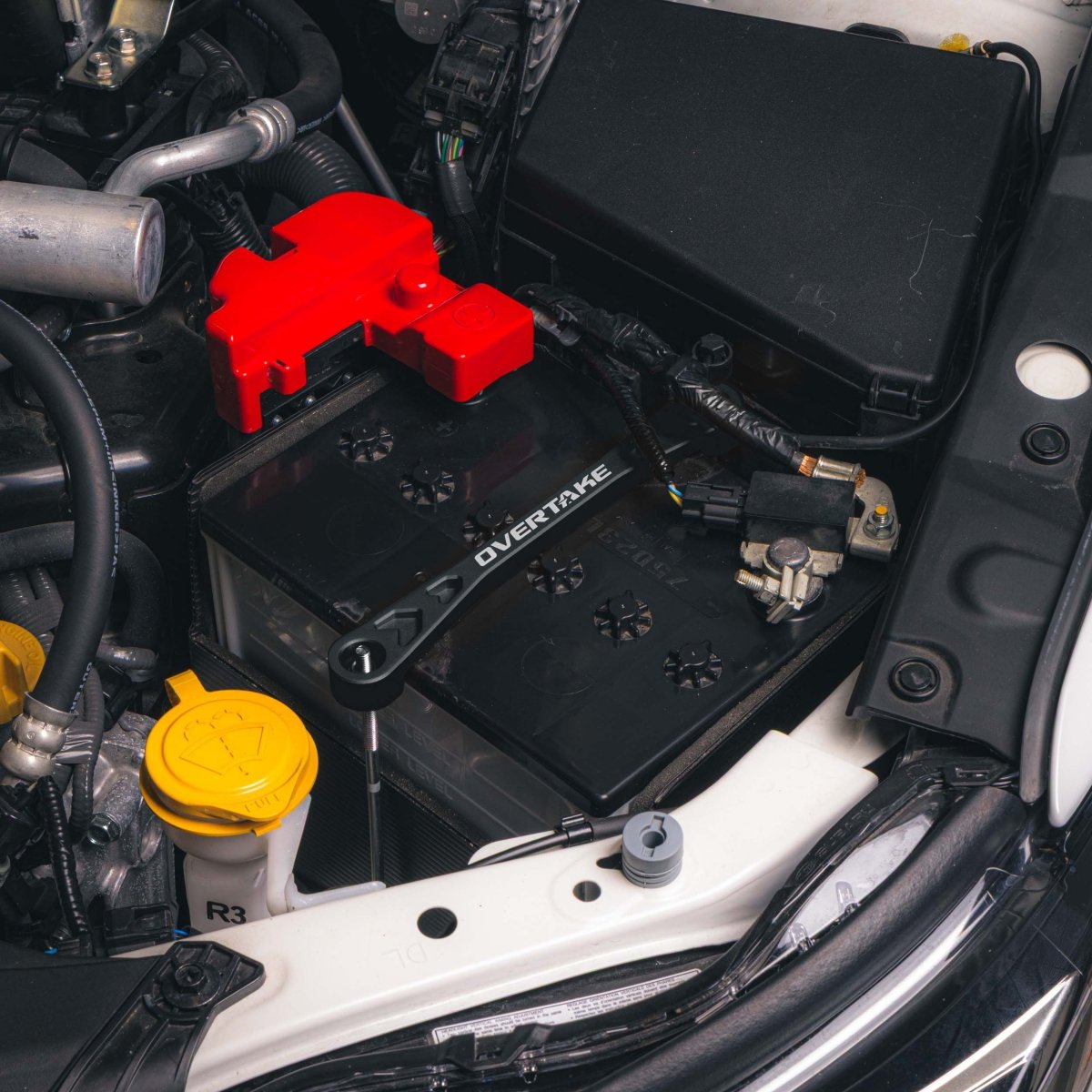 OVERTAKE Battery Tie Down - Subaru Models - JDMuscleEngine Dress UpA10267REDRed
