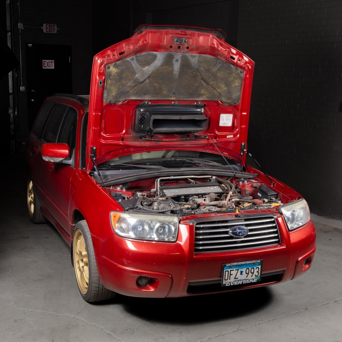 OVERTAKE Hi - Lift Hood Strut Kit - Subaru 2004 - 2008 Forester XT - JDMuscleAccessoriesA10448