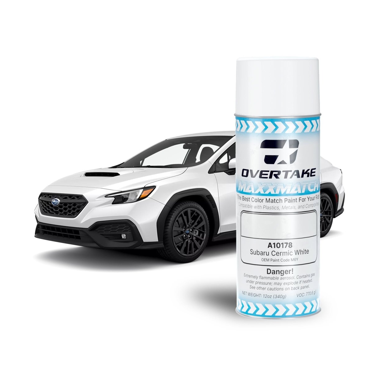 OVERTAKE MaxxMatch Paint - Subaru Ceramic White M6Y 12oz. Can - JDMuscleTouch - up PaintovtovtA10178