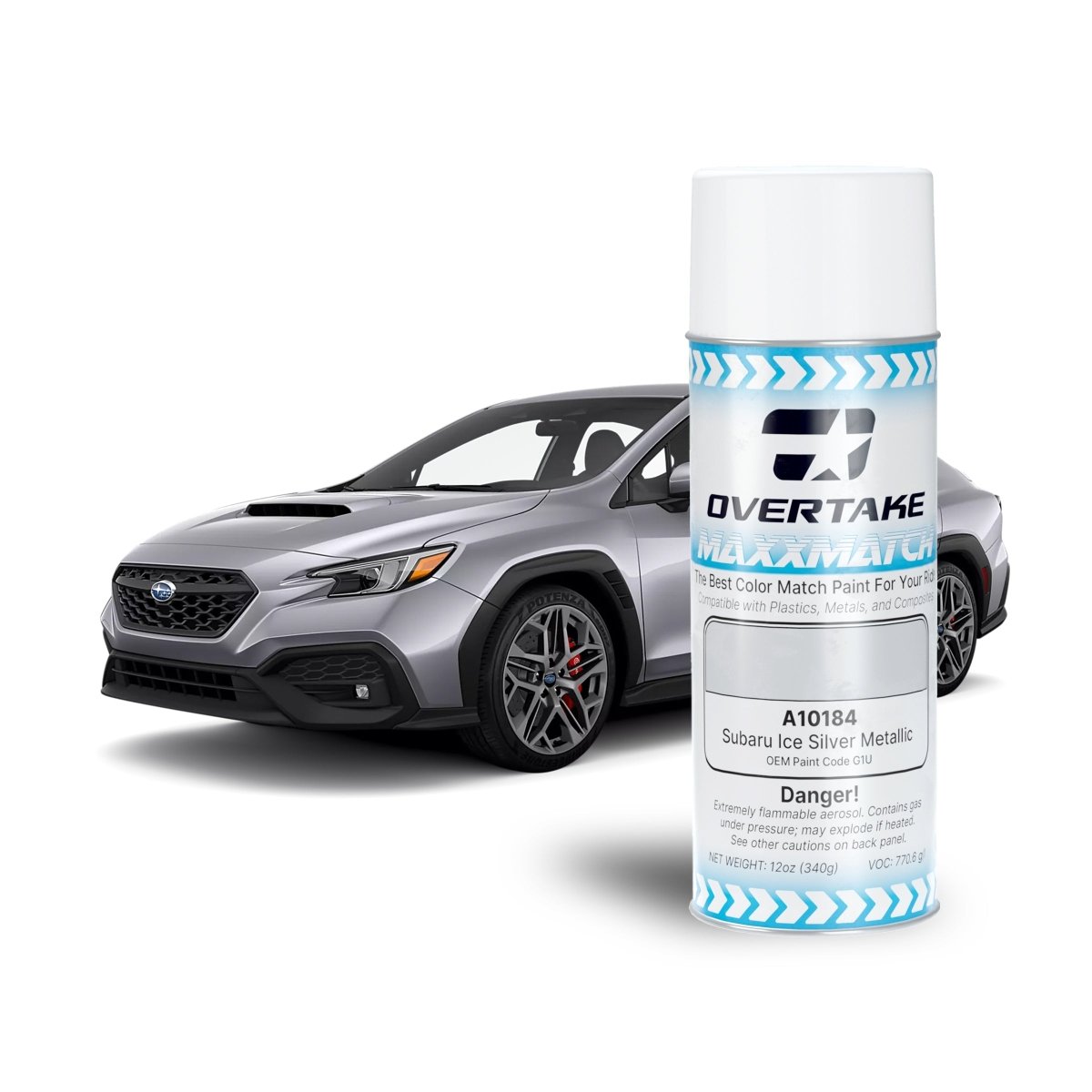 OVERTAKE MaxxMatch Paint - Subaru Ice Silver Metallic G1U 12oz. Can - JDMuscleTouch - up PaintA10184